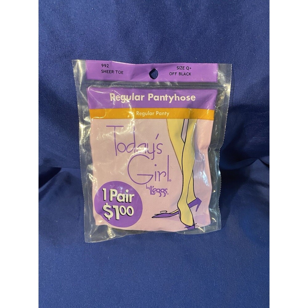 Vintage 1998 L’eggs Today’s Girl pantyhose off black size Q 992